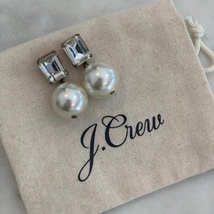J Crew Crystal & Faux Pearl Earrings